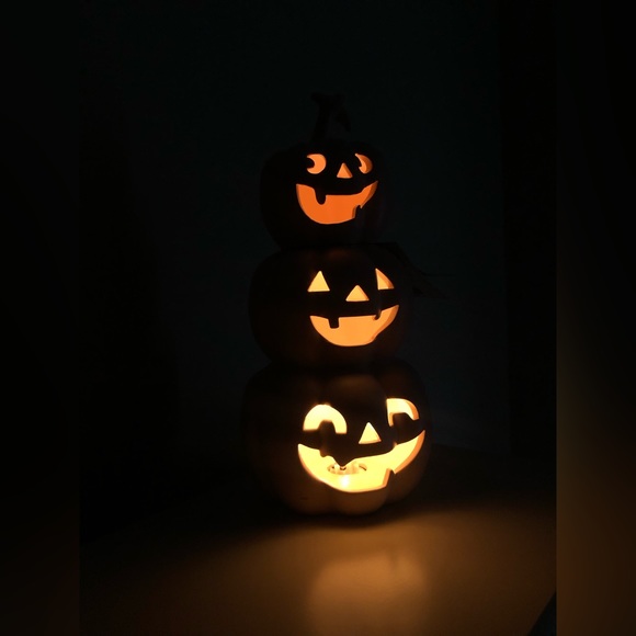 SOLD! Halloween Pink Pumpkin Light Up Stack Martha Stewart - Picture 3 of 4